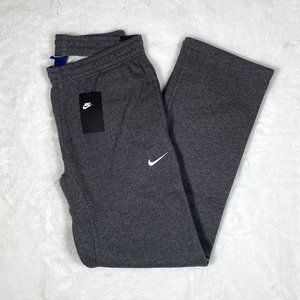Nike Men Sweatpants Fleece Open Hem Swoosh Straight Pants